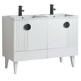 thumbnail image 1 of Venezian Collection - 48" Double White Bathroom Vanity, - Black Handles.&nbsp;, 1 of 9