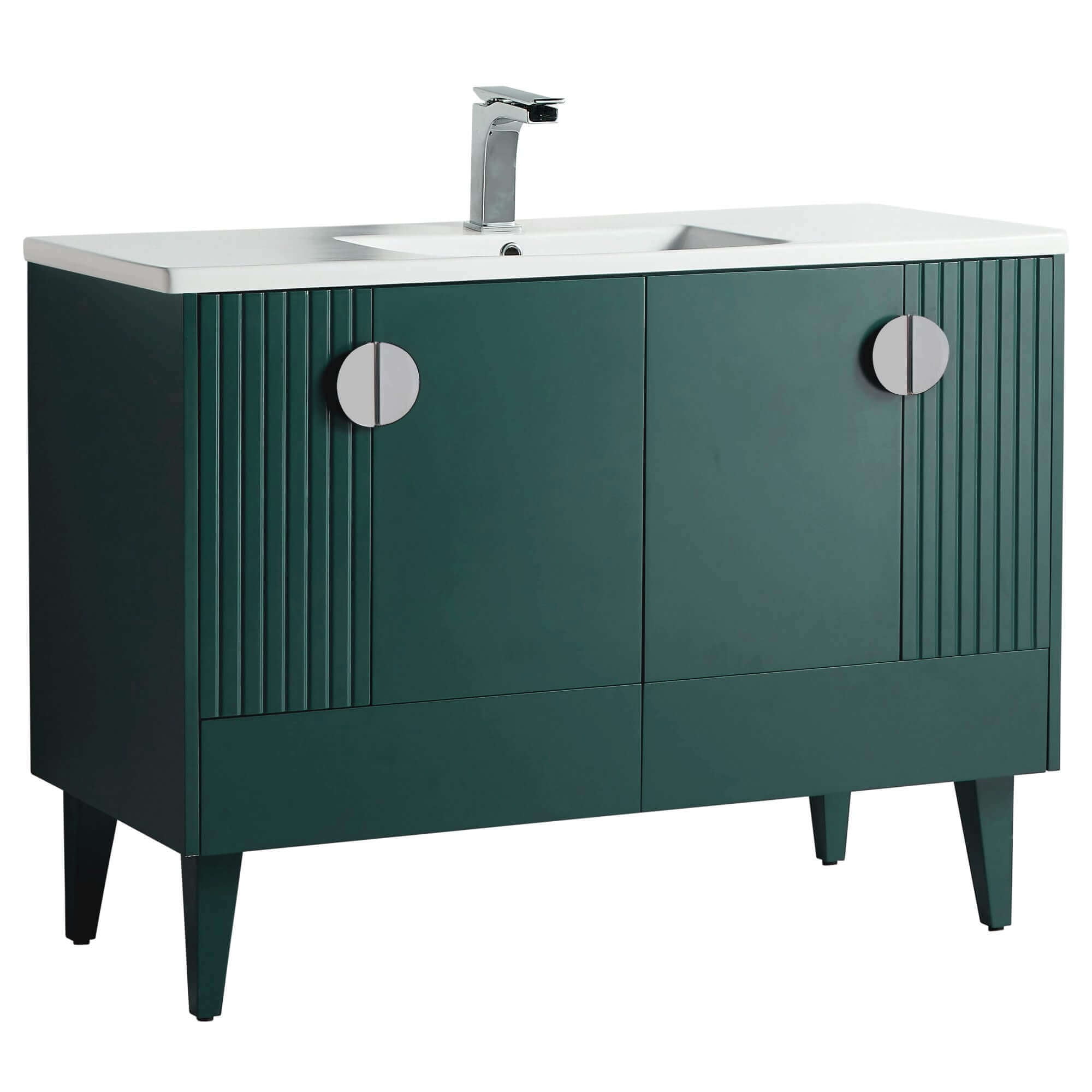 Venezian Collection - 48" Single Green Bathroom Vanity, - Chrome ...