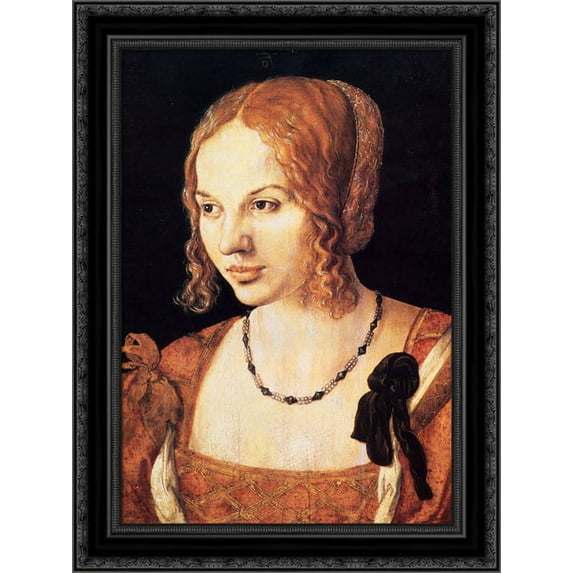 Venezianische junge Frau 19x24 Black Ornate Wood Framed Canvas Art by Durer, Albrecht
