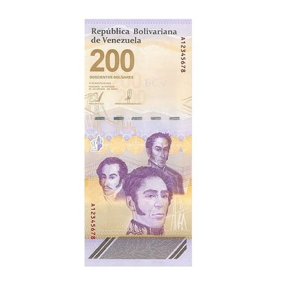 Venezuela 200 Digitales Banknote 2023 UNC Bolivars Uncirculated Currency Collectible Paper Money