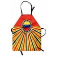 thumbnail image 1 of Venezuela Apron, Vintage Old Design Poster Flag Layout in Vibrant Tones, Unisex Kitchen Bib with Adjustable Neck for Cooking Gardening, Adult Size, Vermilion Dark Lavender, by Ambesonne, 1 of 4