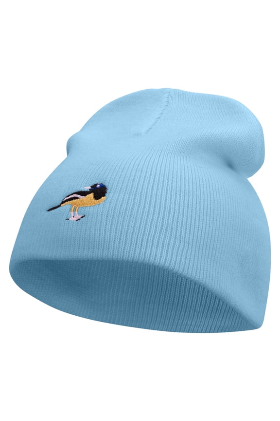 Venezuela Bird Embroidered 8 Inch Short Beanie - Lt Blue OSFM
