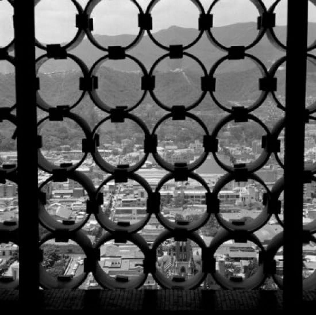Venezuela Caracas view of city through metal grate Canvas Art - (18 x 24)