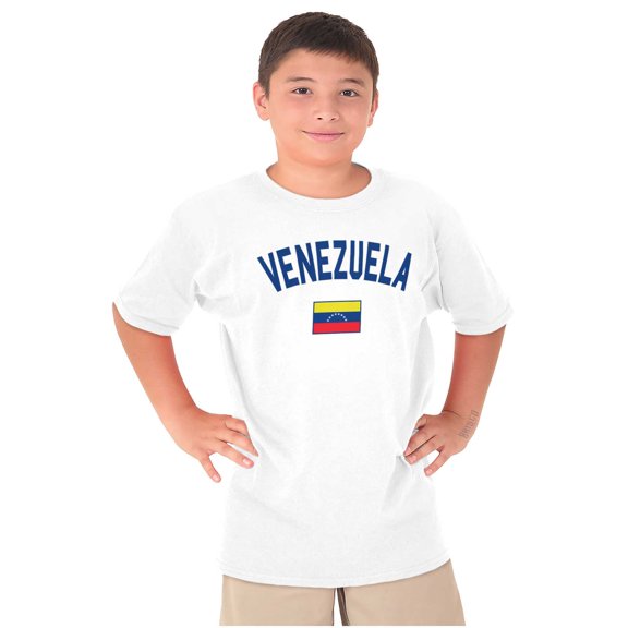 Venezuela Country Flag Soccer Fan Crewneck T Shirts Boy Girl Teen Brisco Brands S
