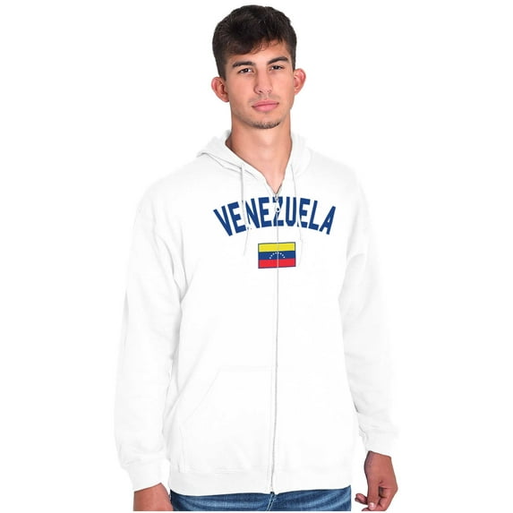 Venezuela Country Flag Soccer Fan Zip Up Hoodie Men's Women's Brisco Brands S