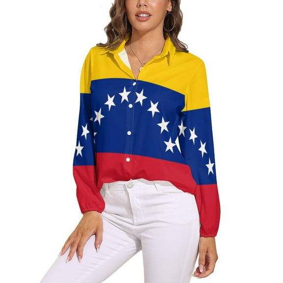 Venezuela Flag Long Sleeve Blouse Woman Streetwear Casual Shirts Summer Oversize Woman Streetwear Clothing Birthday Present
