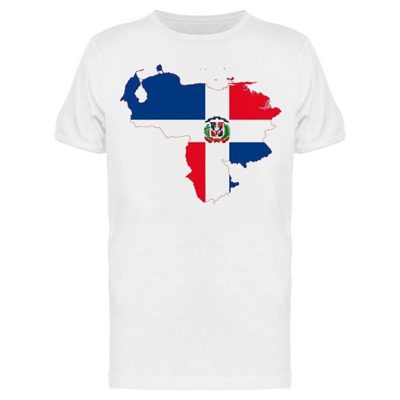 Venezuela Map And Dominican Flag T-Shirt Men -Image by Shutterstock, Male Large