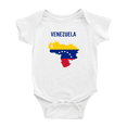 thumbnail image 1 of Venezuela Map Flag Cute Baby Rompers Newborn Clothes Outfits (White, 3-6 Months), 1 of 5