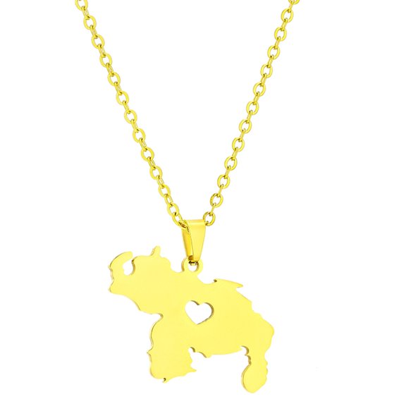 Venezuela Map Flag Pendant Necklace Country Outline Clavicle Chain Choker Statement Jewelry Venezuela Symbol Necklace