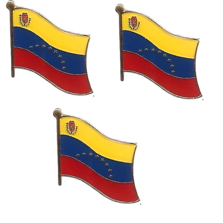 Venezuela Single Flag Lapel Pins, Pack of 3