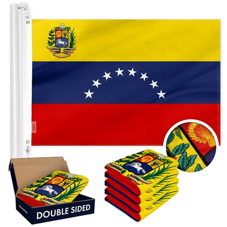 Venezuela Venezuelan Flag 3x5FT 5-Pack Double-sided Embroidered Polyester By G128