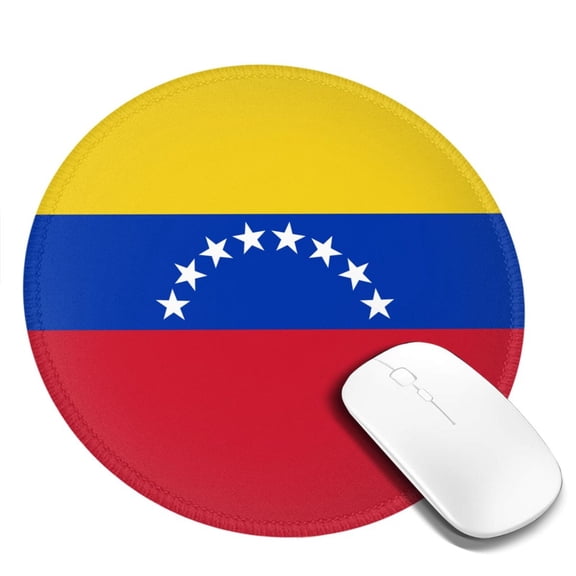 Venezuelan Flag Small Round MousePad 7.9x7.9 Inches Non-Slip Rubber Base MousePad for Office Laptop Computer