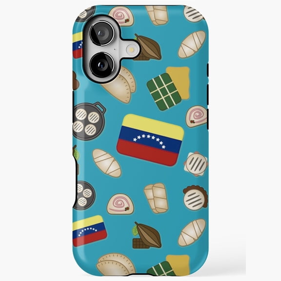 Venezuelan Food Pattern Cultural Print iPhone Tough Case 11 12 13 14 15 17 Pro Max