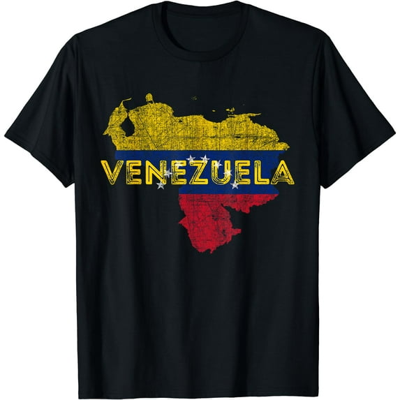 Venezuelan Map and Flag Souvenir - Distressed Venezuela T-Shirt