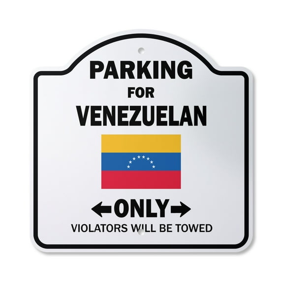 Venezuelan Parking 12" X 12" Sign | Indoor/Outdoor Plastic | SignMission Designer Gag Novelty Gift Funny Venezuela South America Novelty Gift Funny Joke Gag Road Garage