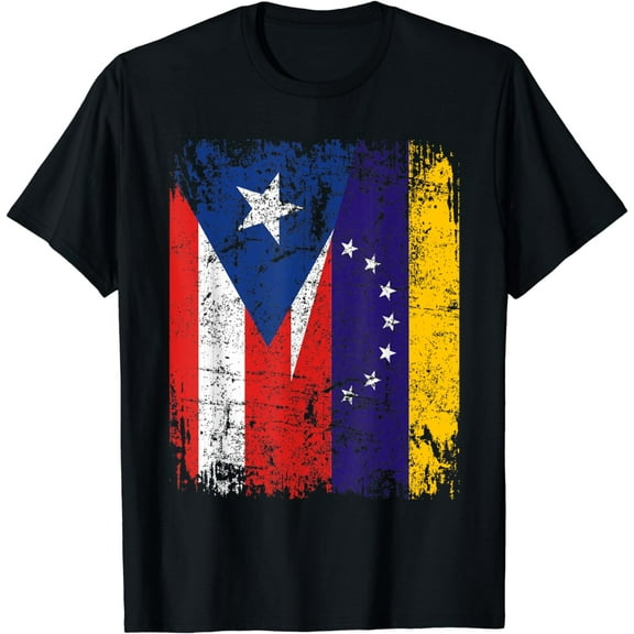 Venezuelan Puerto Rican Flags, Puerto Rico Venezuela Roots T-Shirt