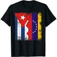 thumbnail image 1 of Venezuelan Roots | Half Cuban Flag | Cuba Venezuela Kids Dad T-Shirt, 1 of 3