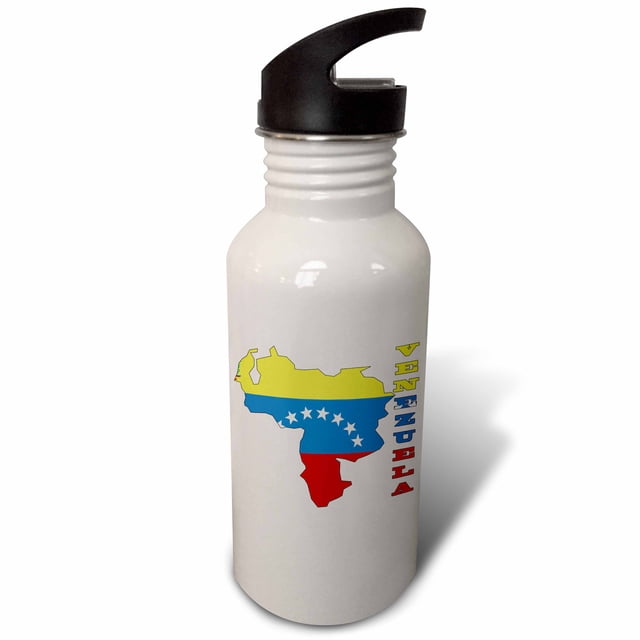 Venezuelan flag in outline map and letters of Venezuela 21 oz Sports