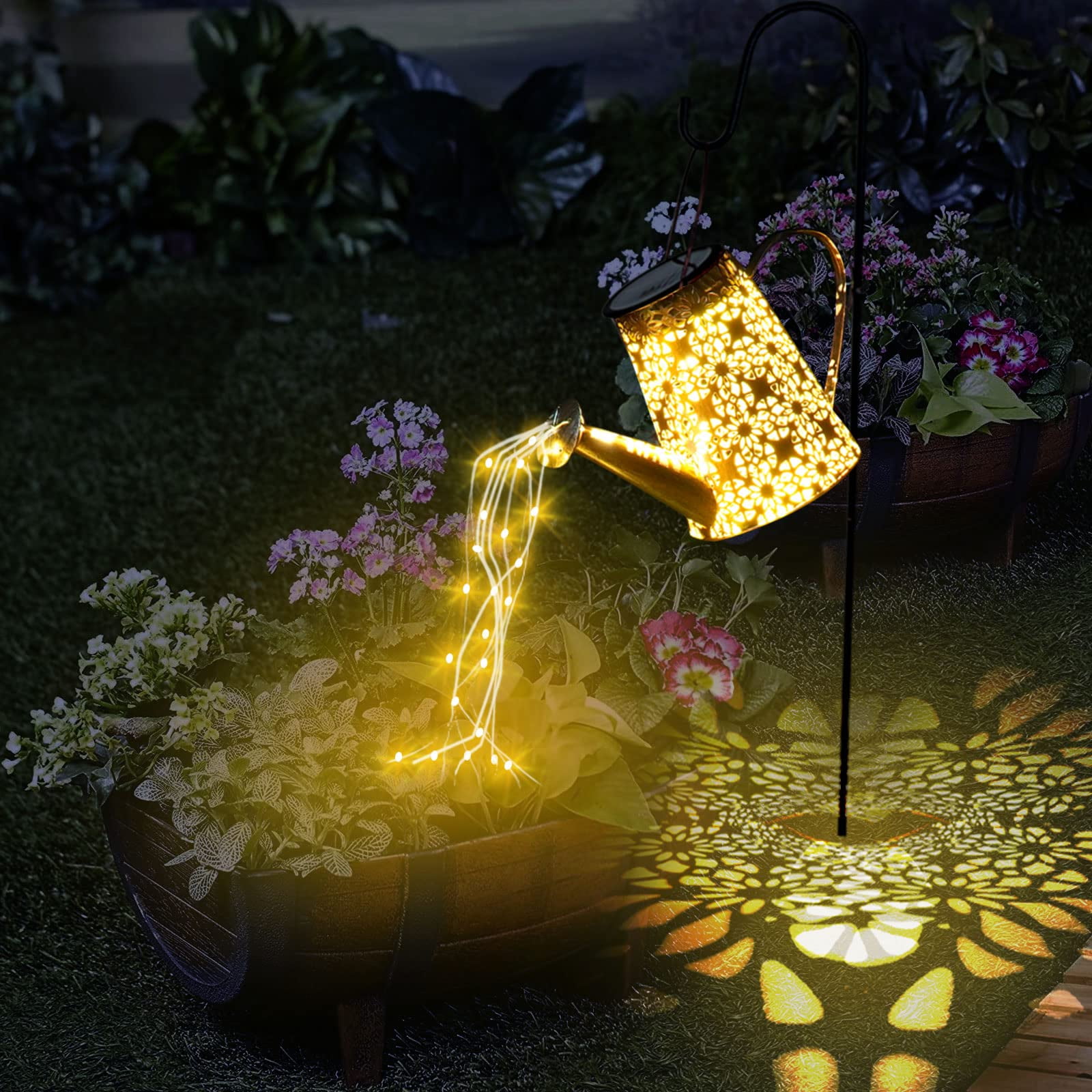 Venforze Summer Solar Watering EC36 Can with Cascading Lights, Solar