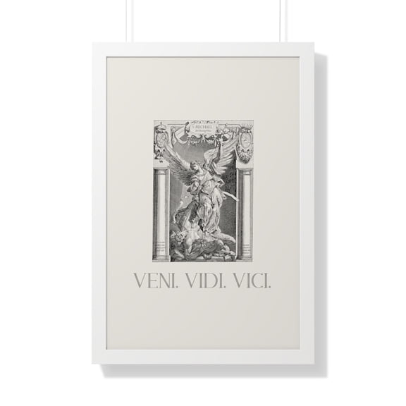 Veni Vidi Vici | Archangel St. Michael Print with Frame