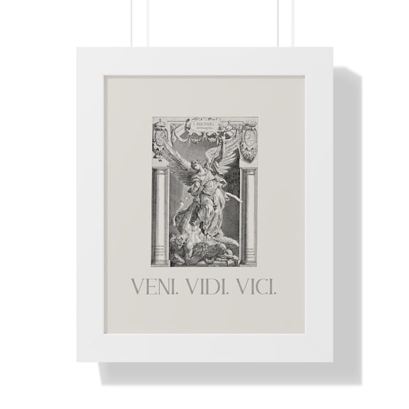 Veni Vidi Vici | Archangel St. Michael Print with Frame