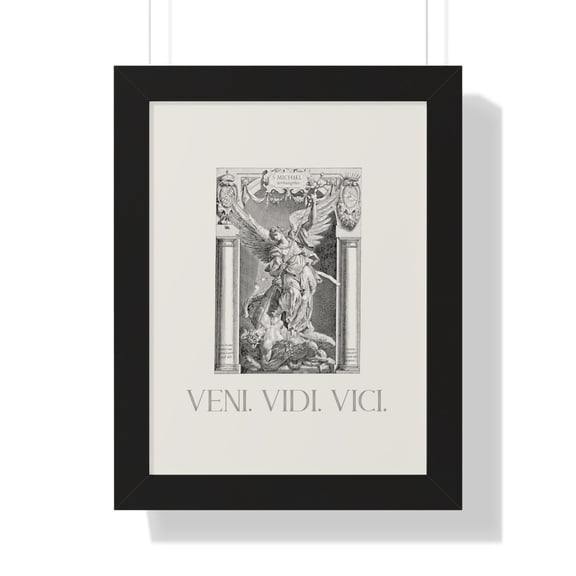 Veni Vidi Vici | Archangel St. Michael Print with Frame