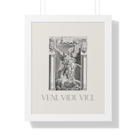 Veni Vidi Vici | Archangel St. Michael Print with Frame