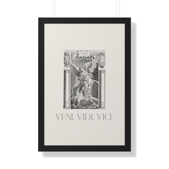 Veni Vidi Vici | Archangel St. Michael Print with Frame