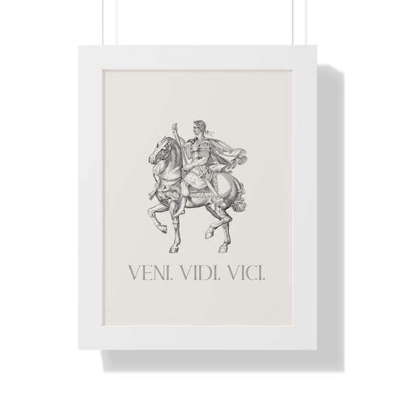 Veni Vidi Vici | Julius Caesar Horseback Print with Frame