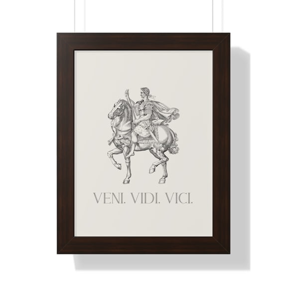 Veni Vidi Vici | Julius Caesar Horseback Print with Frame