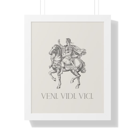 Veni Vidi Vici | Julius Caesar Horseback Print with Frame