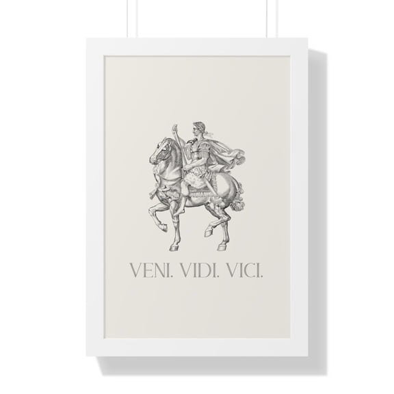 Veni Vidi Vici | Julius Caesar Horseback Print with Frame