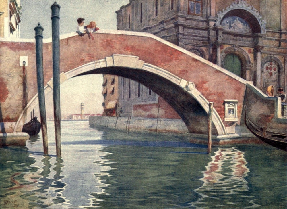 Venice 1907 A Venetian Bridge Canvas Art - Reginald Barrett (24 x 36)