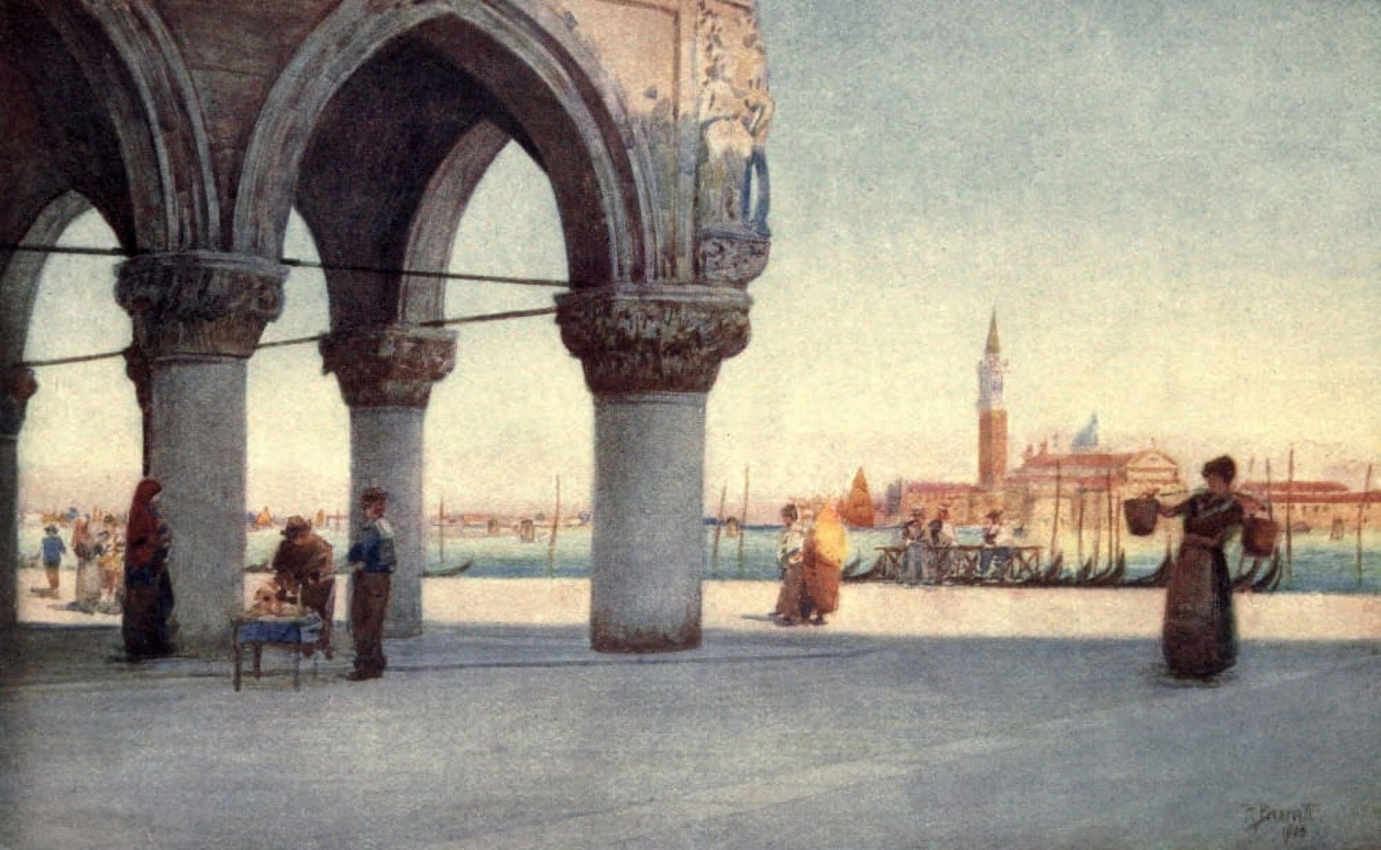 Venice 1907 Evening in the Piazetta Canvas Art - Reginald Barrett (18 x 24)