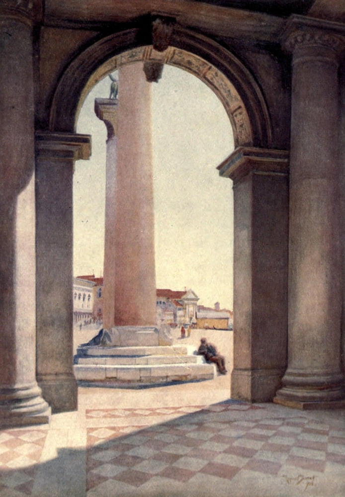 Venice 1907 Riva Degli Schiavoni Canvas Art - Reginald Barrett (18 x 24)