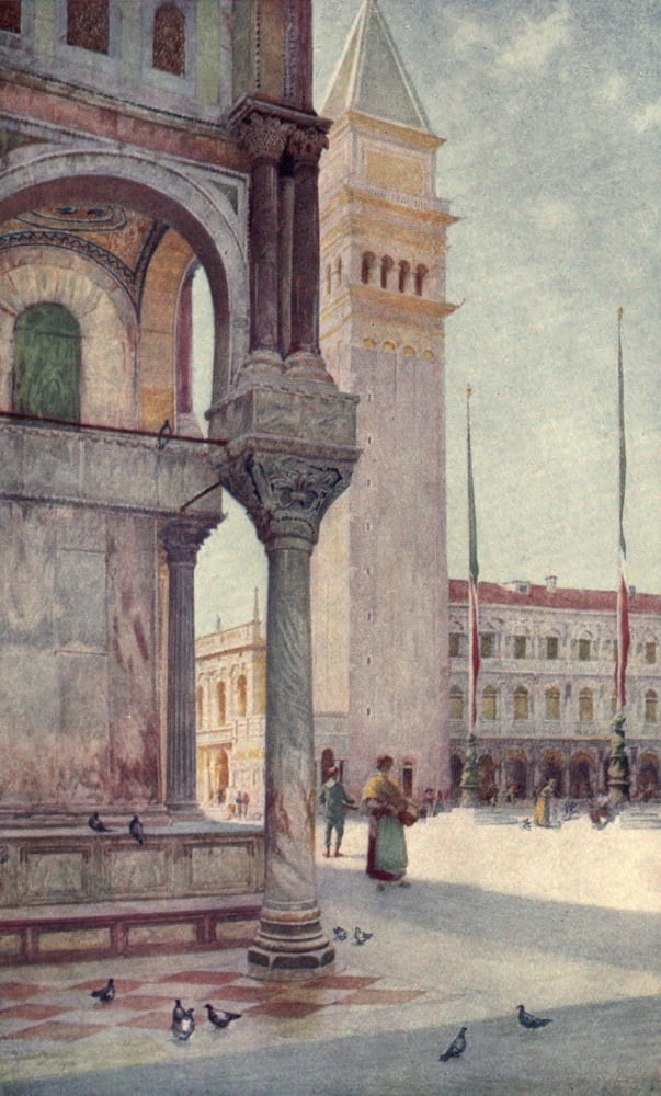 Venice 1907 The Campanile Canvas Art - Reginald Barrett (18 x 24)