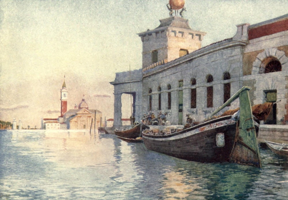 Venice 1907 The Dogana Canvas Art - Reginald Barrett (18 x 24)