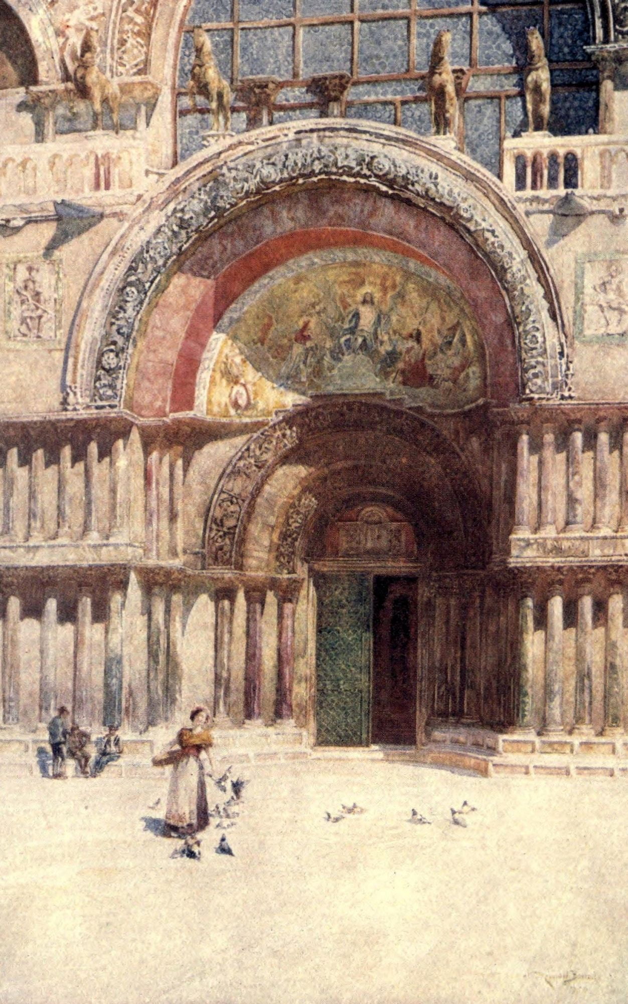 Venice 1907 The Doorway of San Marco Canvas Art - Reginald Barrett (24 x 36)