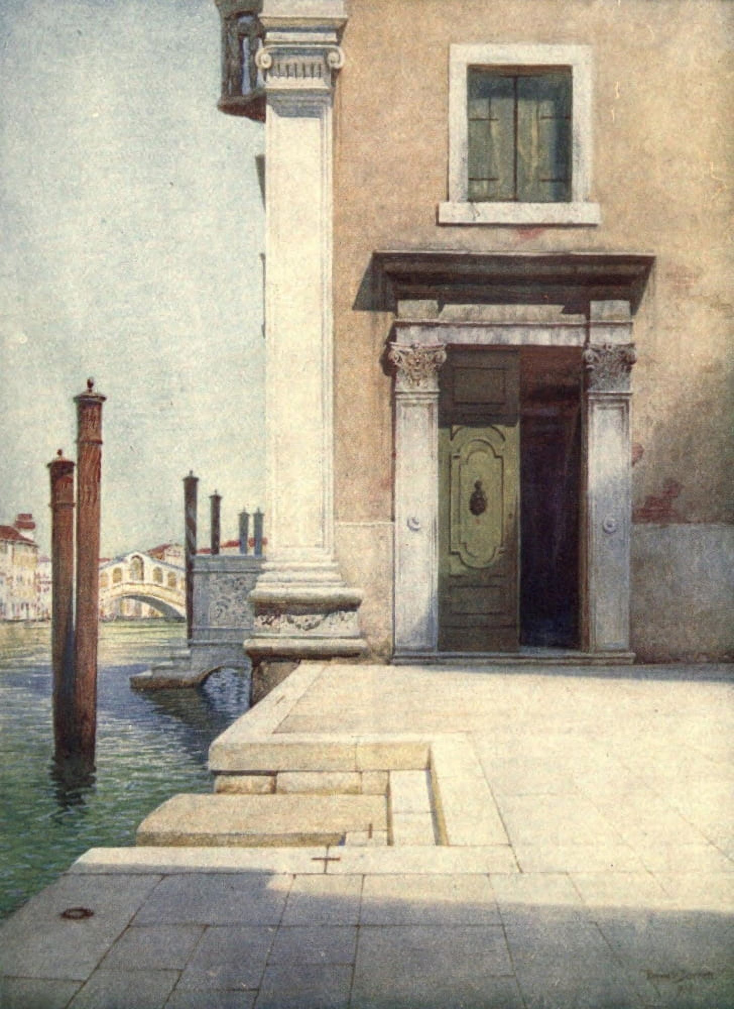 Venice 1907 Towards the Rialto San Angelo Canvas Art - Reginald Barrett (24 x 36)