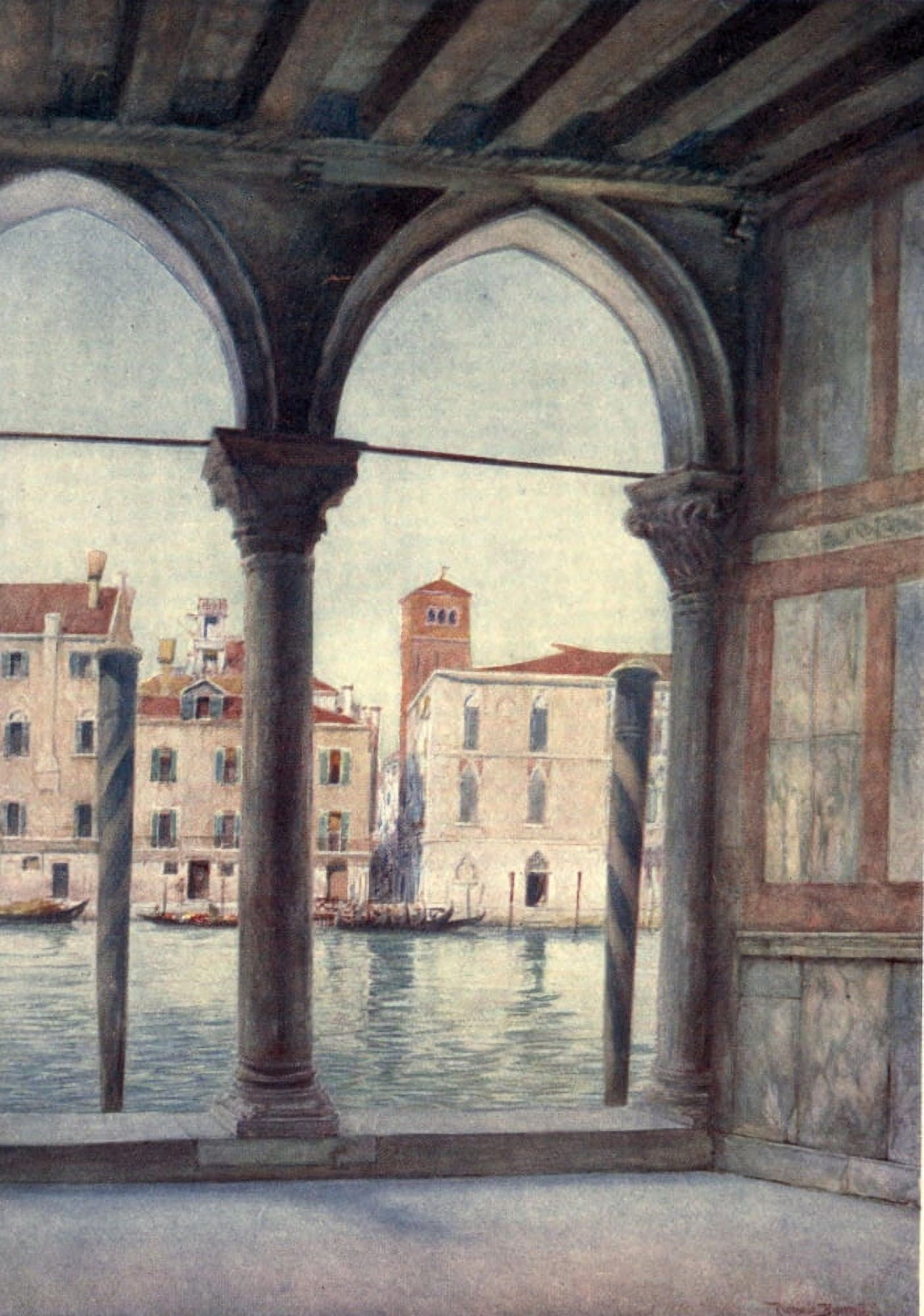 Venice 1907 View from Ca DOro Canvas Art - Reginald Barrett (18 x 24)