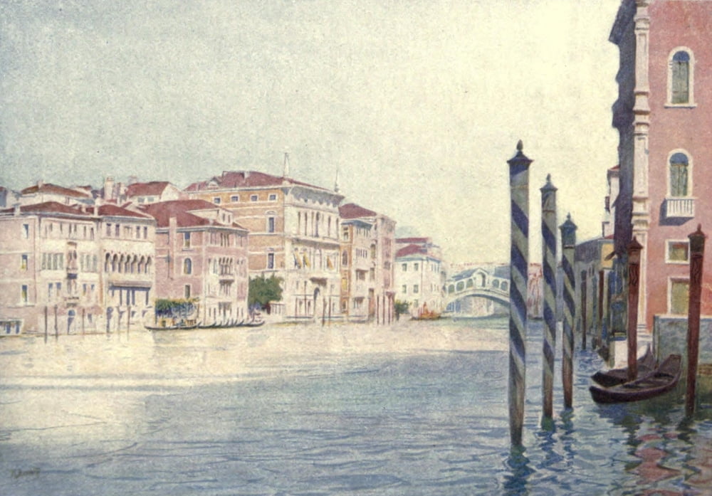 Venice 1907 View of Grand Canal from San Angelo Canvas Art - Reginald Barrett (24 x 36)