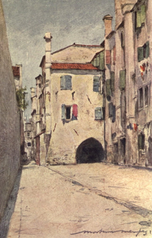 Venice 1912 A Sotto Portico Canvas Art - Mortimer Menpes (18 x 24)