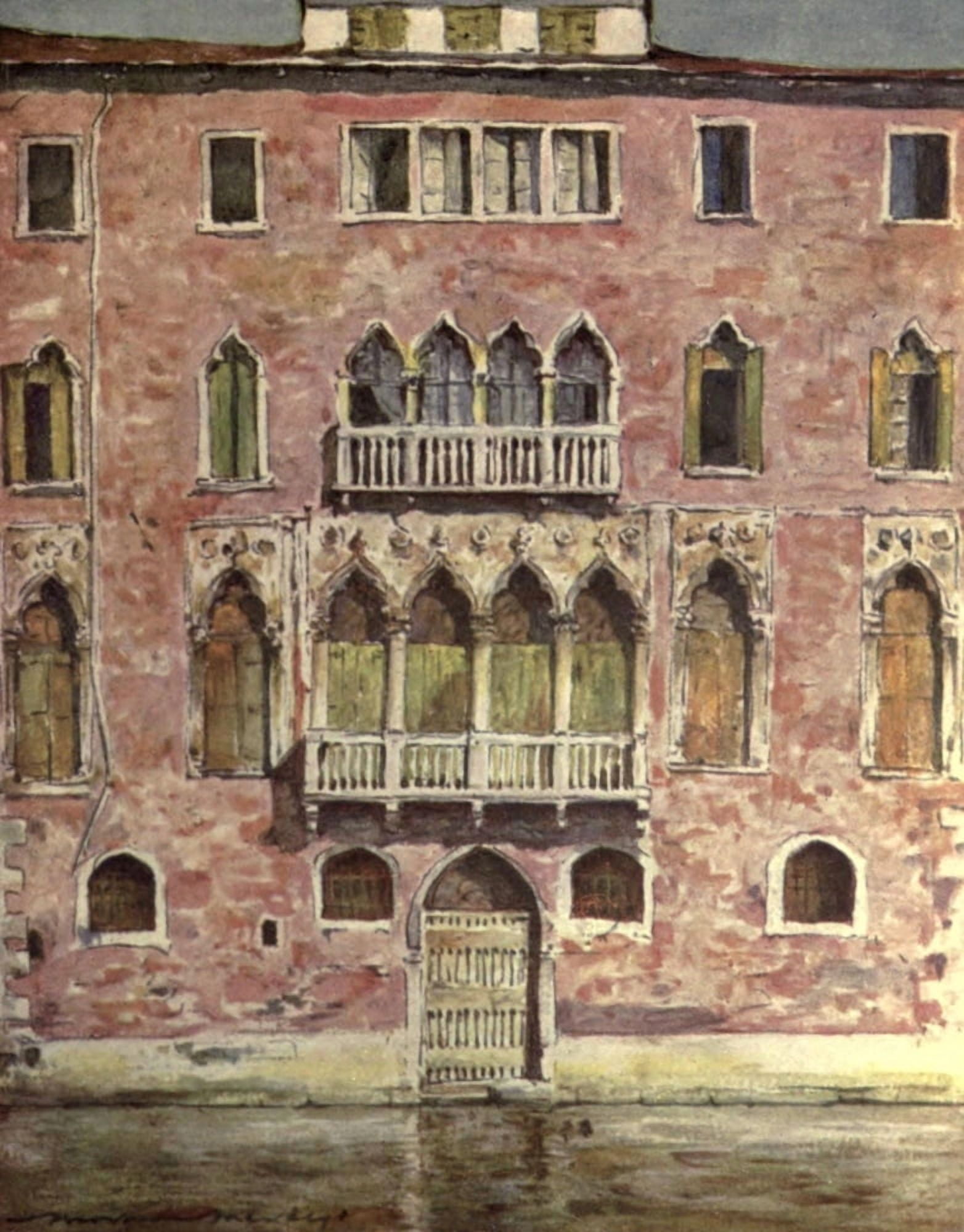 Venice 1912 A famous Palazzo Canvas Art - Mortimer Menpes (24 x 36)