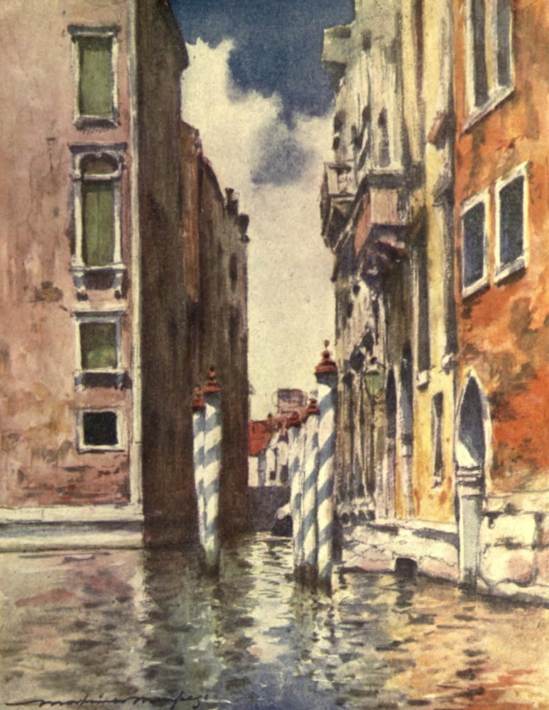 Venice 1912 A narrow canal Canvas Art - Mortimer Menpes (18 x 24)