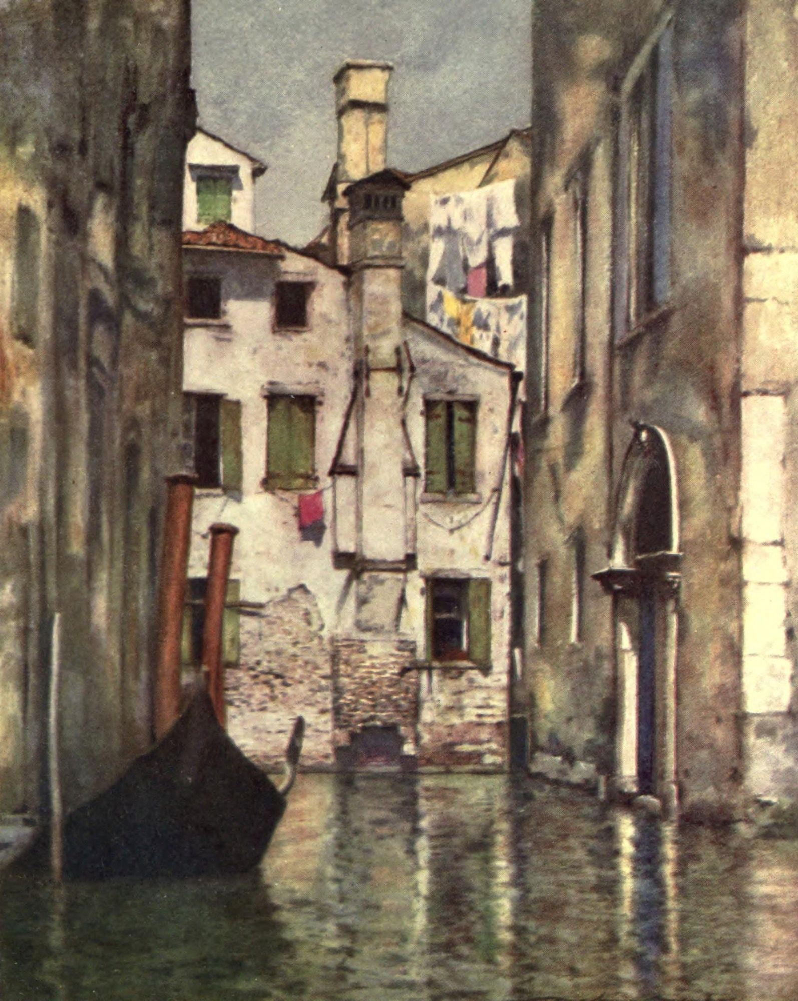 Venice 1912 A quiet kio Canvas Art - Mortimer Menpes (18 x 24)