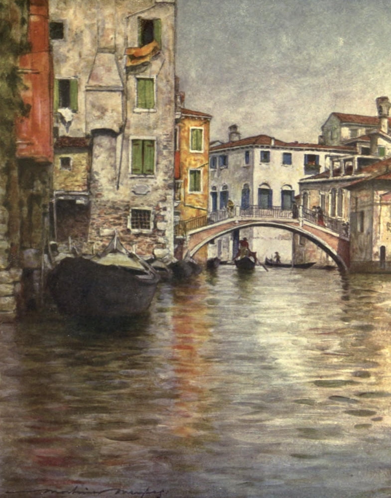 Venice 1912 A quiet waterway Canvas Art - Mortimer Menpes (18 x 24)