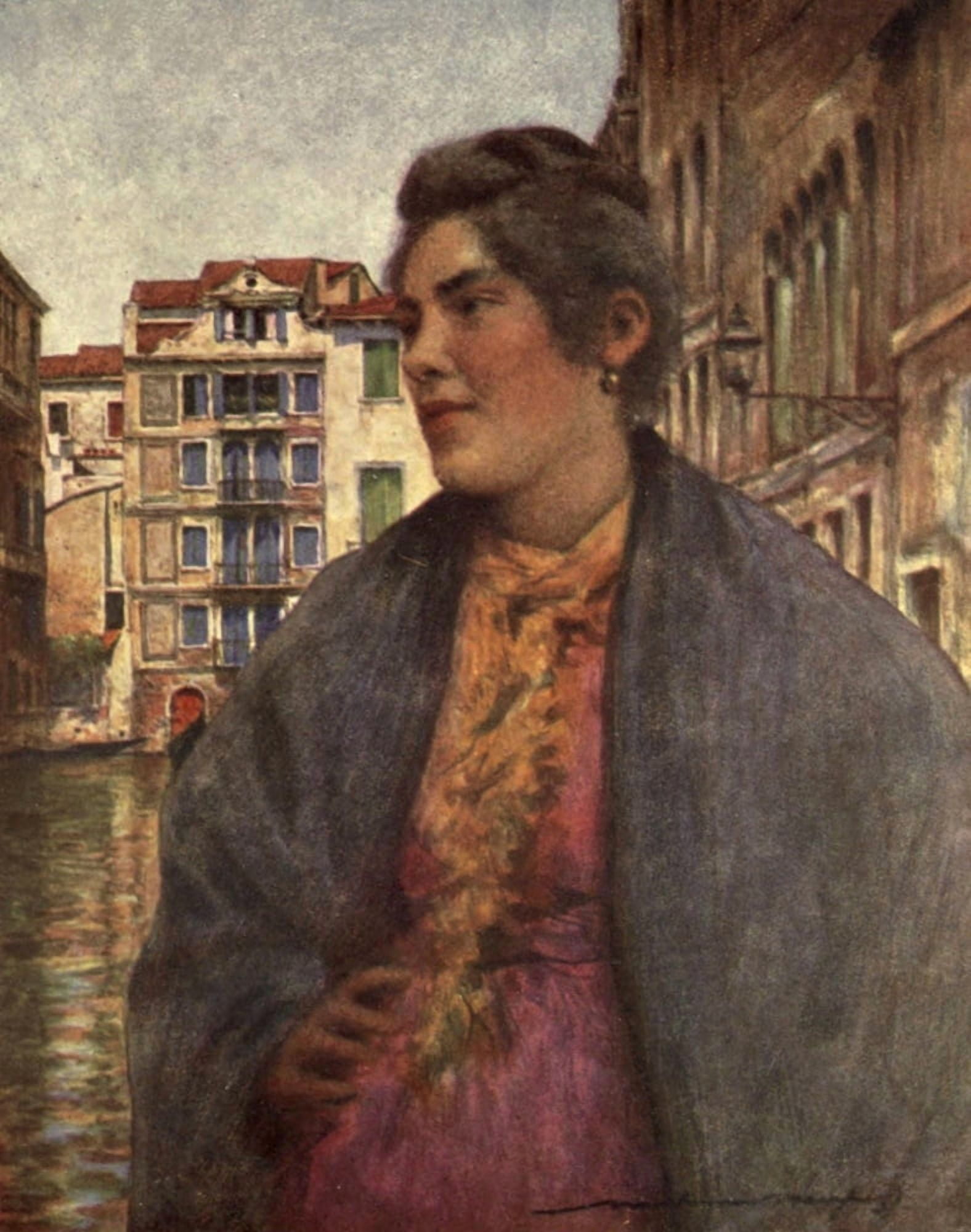 Venice 1912 A woman of the people Canvas Art - Mortimer Menpes (18 x 24)