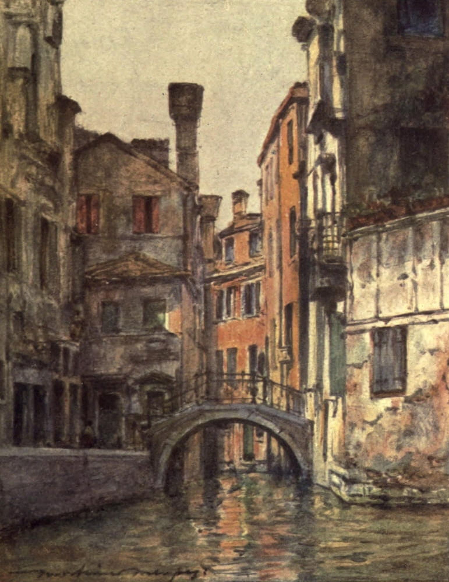 Venice 1912 Canal Priuli Canvas Art - Mortimer Menpes (24 x 36)