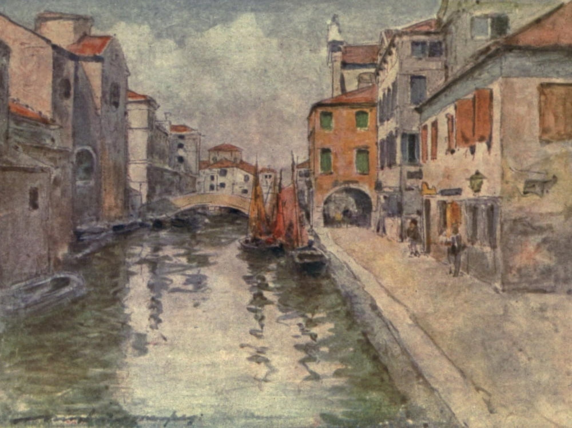 Venice 1912 Chioggia Fish Market Canvas Art - Mortimer Menpes (18 x 24)