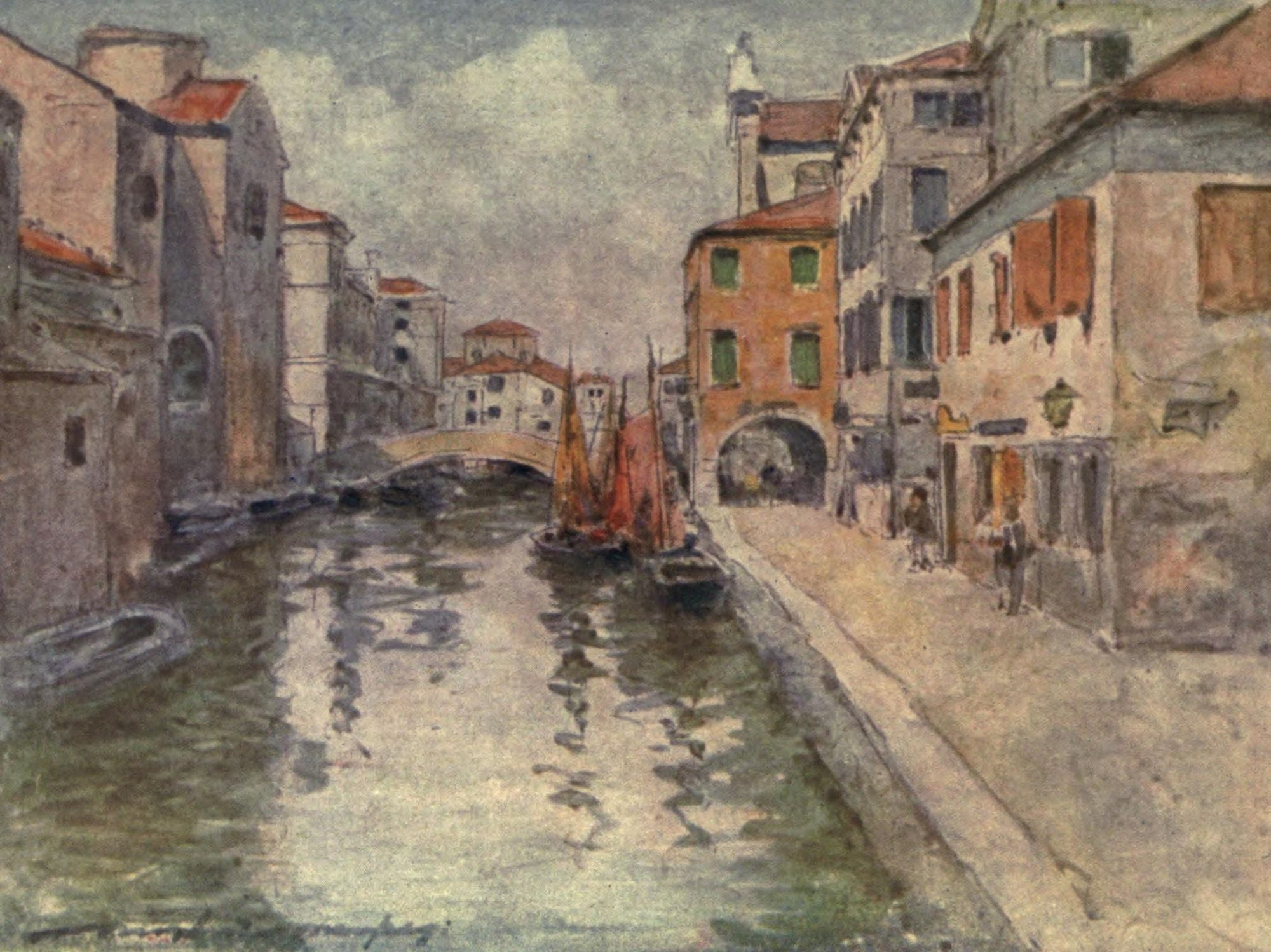 Venice 1912 Chioggia Fish Market Canvas Art - Mortimer Menpes (24 x 36)